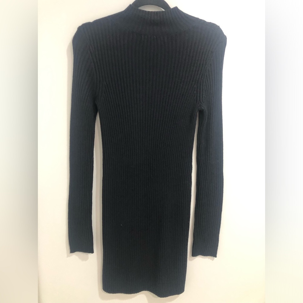 House of Harlow 1960 Ribbed Knit Sweater Knee High Navy Dress Women’s Size L - Picture 4 of 6